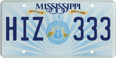 MS license plate HIZ333