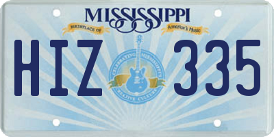 MS license plate HIZ335