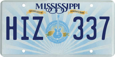 MS license plate HIZ337