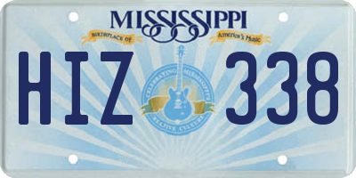 MS license plate HIZ338