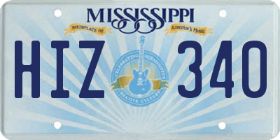 MS license plate HIZ340
