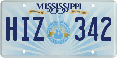 MS license plate HIZ342