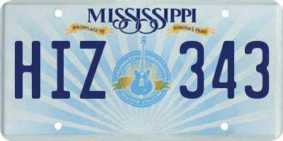 MS license plate HIZ343