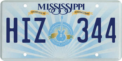 MS license plate HIZ344