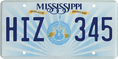 MS license plate HIZ345