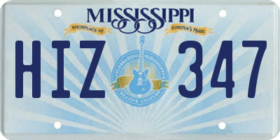 MS license plate HIZ347