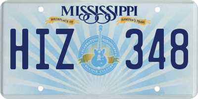 MS license plate HIZ348