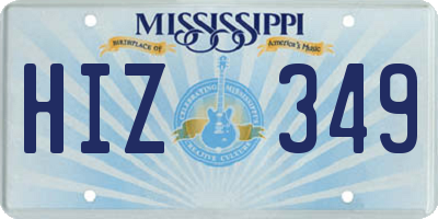 MS license plate HIZ349