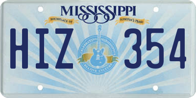 MS license plate HIZ354