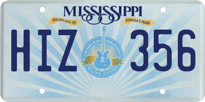 MS license plate HIZ356