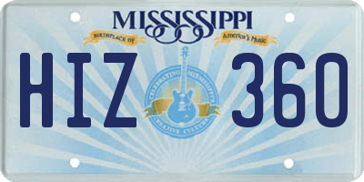 MS license plate HIZ360
