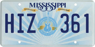 MS license plate HIZ361