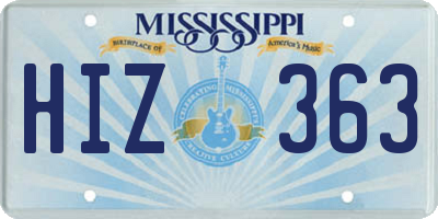 MS license plate HIZ363