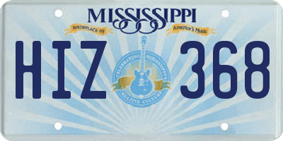 MS license plate HIZ368