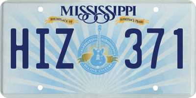 MS license plate HIZ371