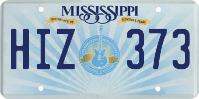 MS license plate HIZ373