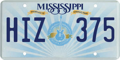 MS license plate HIZ375