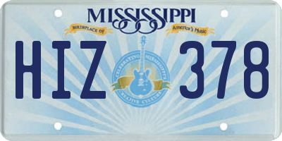 MS license plate HIZ378