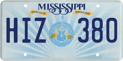MS license plate HIZ380
