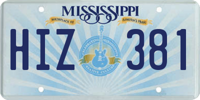 MS license plate HIZ381