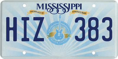 MS license plate HIZ383
