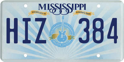 MS license plate HIZ384