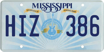 MS license plate HIZ386
