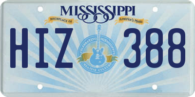 MS license plate HIZ388