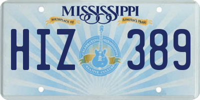 MS license plate HIZ389