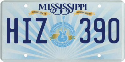 MS license plate HIZ390