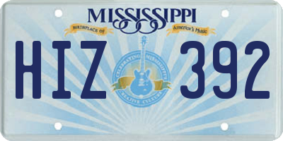MS license plate HIZ392
