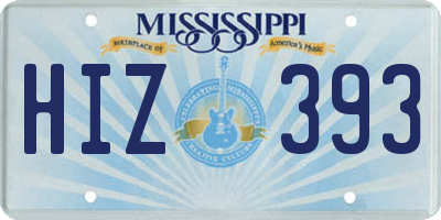 MS license plate HIZ393