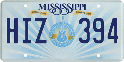 MS license plate HIZ394