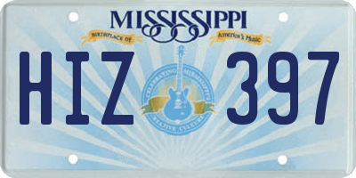 MS license plate HIZ397