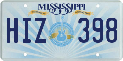 MS license plate HIZ398