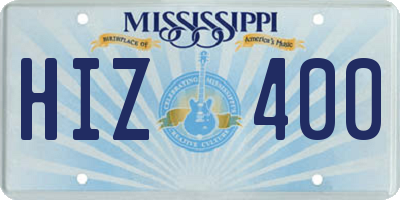 MS license plate HIZ400