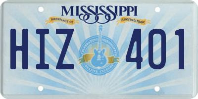 MS license plate HIZ401