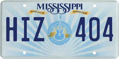 MS license plate HIZ404