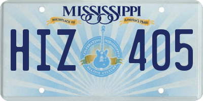 MS license plate HIZ405