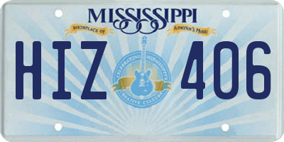 MS license plate HIZ406