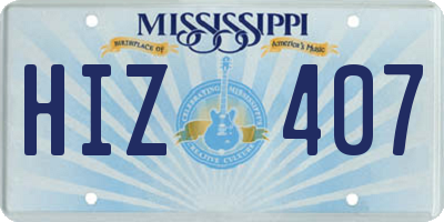 MS license plate HIZ407