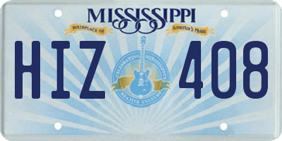 MS license plate HIZ408