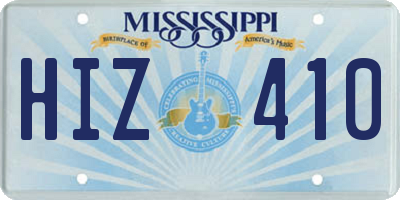 MS license plate HIZ410