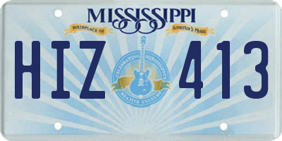 MS license plate HIZ413