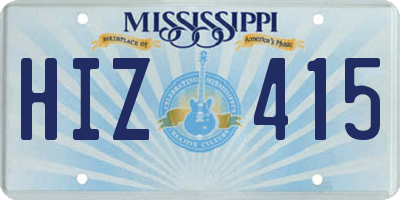 MS license plate HIZ415