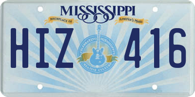 MS license plate HIZ416