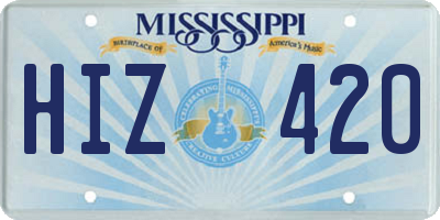 MS license plate HIZ420