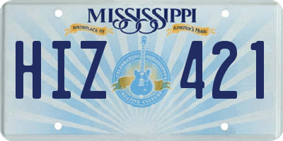 MS license plate HIZ421