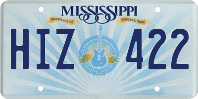 MS license plate HIZ422