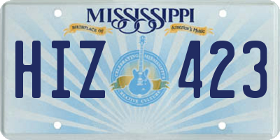 MS license plate HIZ423